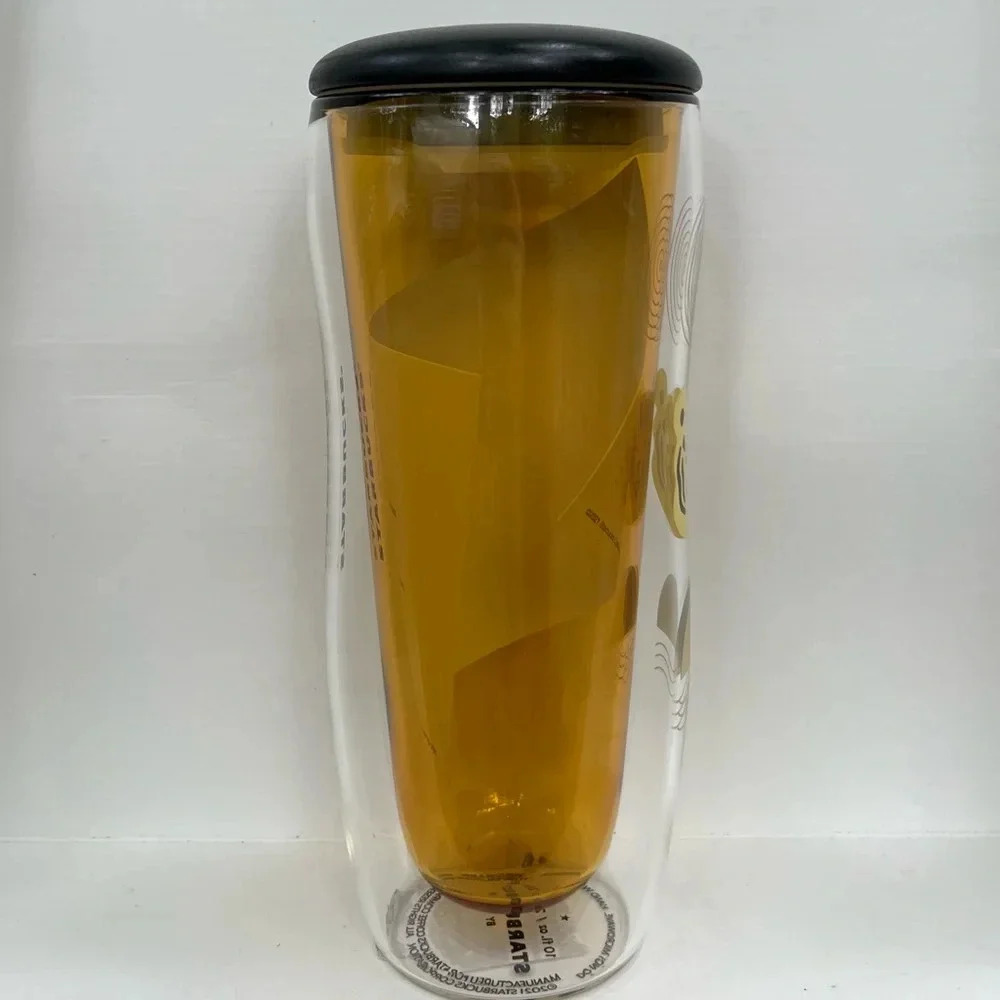 NEW Starbucks Hong Kong Year of the Tiger Double Walled Glass Tumbler + Lid - Picture 4 of 6